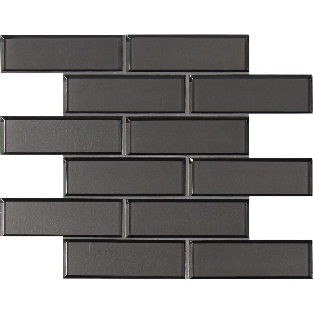York Steel Gray 2x6 Beveled Glass Tile