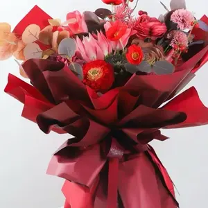 1 Pack 20pcs Solid Color Waterproof Floral Bouquet Wrapping Paper, Matte Membrane, Suitable For Flower Arrangement へ
