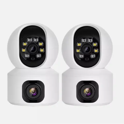 Hiseeu 2K 360° PTZ Dual Lens Indoor Wireless Home Security Camera, 2.4G Wi-Fi Gadget with Night Vision, Motion Sensor, 2-Way Audio, Cloud & SD Card Storage, PTZ Technology 360 Panoramic Security Cameras & Systems