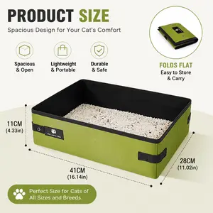 Foldable Waterproof Cat Litter Box – Portable Travel & Car Pet Toilet, Mobile Cat Tray, Outdoor Pet Potty