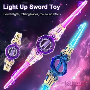 Outdoor Toy Bright Rotate Sword Multi-Color Flash LED Light Shine Cosplay Sword Toy Party Family Interactive Toy For Kids Adult