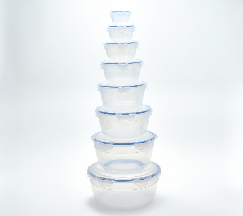 LocknLock 8-Piece Nestable Bowl Set w/ (1) Handle Lid