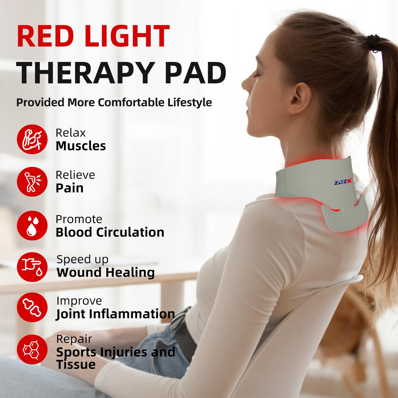 ZJZK Red Light Therapy Neck Heating Pad for Pain Relief Knee Leg,Portable Neck Therapy Device for Home Use, Massage Parlor & Office, Skincare & Injury Recovery,Promote Blood Circulation,Repair Sports Injuries and Tissue,Enhancing Bone Recovery,Best Gift