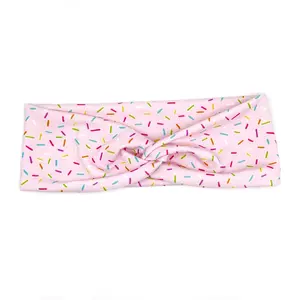Funfetti Sprinkles Knotted Headband-Brushed Jersey Headband, Soft & Stretchy