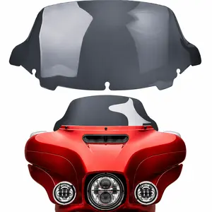 10.5" Smoke Wave Upper Fairing Windshield Aftermarket Replacement for Harley-Davidson Touring Street Glide Electra Glide Ultra Limited Tri Glide