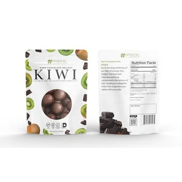 Premium Dark Chocolate Covered Ripe Juicy Wild Kiwi Balls Candy 8-Oz Bag Healthy Sweet Snack Made With Real Natural Fruit, Simple Ingredients No Added Colors, Gluten Free, Non- GMO & Kosher