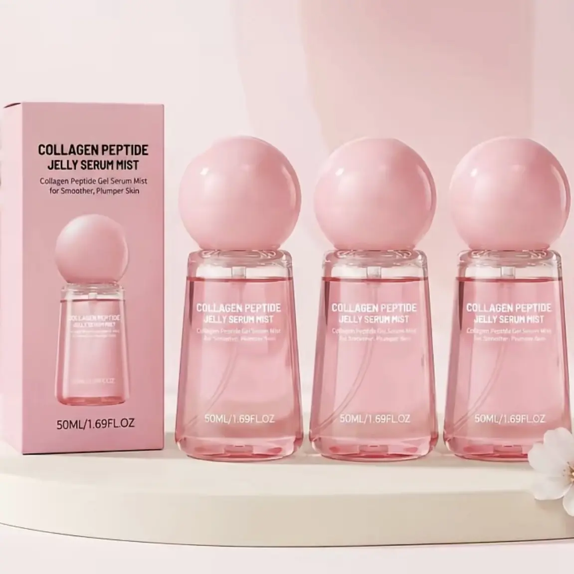 3-Pack Collagen Peptide Jelly Essence Spray - Gentle Daily Skincare Mist, Nourishing Hydrating Serum for Smooth, Soft, Delicate Facial Skin with Deep Moisture Moisturizer Smoothing Hydrate Moisturizing  hydrogel splash