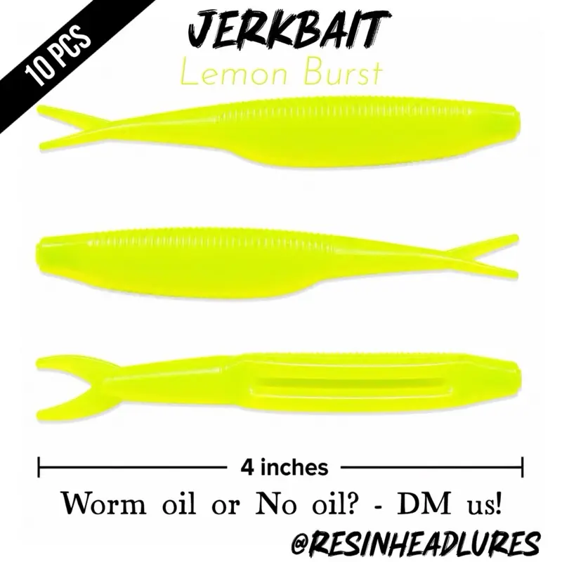(10PCS) – Freshwater (4”) Jerkbait Lifelike Soft Plastic Fishing Lures – Handmade and Hand-injected Fishing Lures