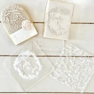 Custom Cookie Stamp - Customizable Design with Floral Elements, Ideal for Personalizing Cookies and Treats