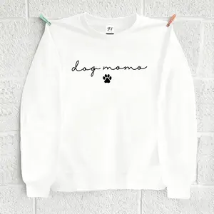" Dog Mama" Women's Letter Printing Sweatshirt, Comfortable Fittable Fabric, Long Sleeved Tops, Cute Graphic Design, Perfect for Daily Wear