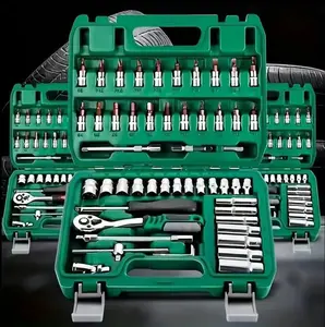 46/53pcs 1/4 Inch Drive Socket RatchetWrench Set, With Bit Socket Set Metric And ExtensionBar For Auto Repairing And Household, With StorageCase,Gift for Man,Husband,Springtok Tool Box Hardware