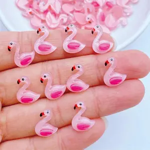 100 Pcs Mini Flamingos Ducks for Crafts Dollhouse Tiny Resin Animals Flamingo Decor Tiny Things for Dollhouse Fairy Garden Micro Landscaping Decoration(Flamingos)