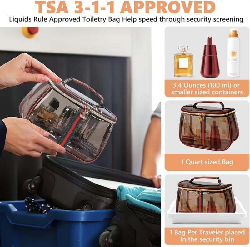 Large Capacity Makeup Bag, 1 Count Waterproof Transparent Travel Organizer, Cosmetic Storage Bag for Toiletries & Cosmetics