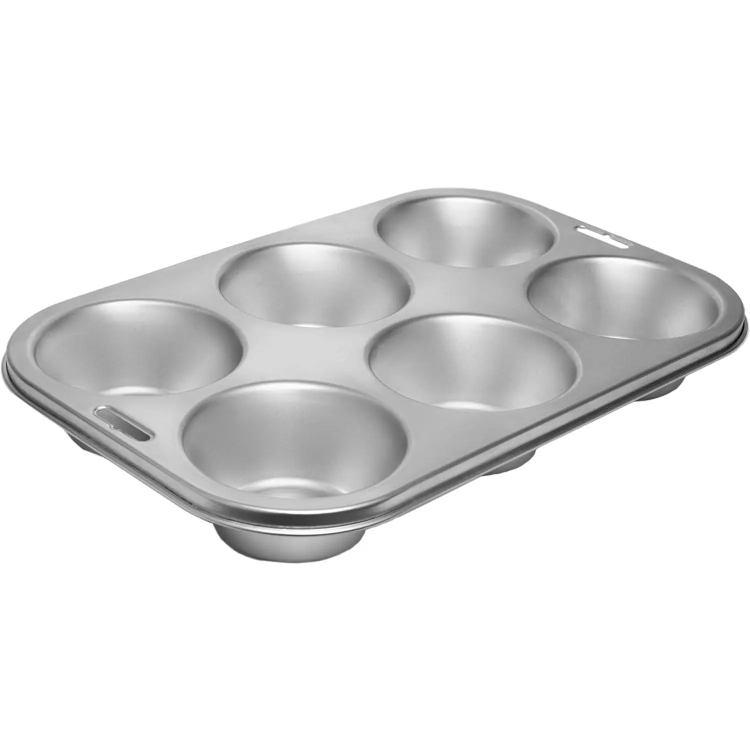 Stainless Steel Extra Large Muffin and Cupcake Pan, 6 Cup
