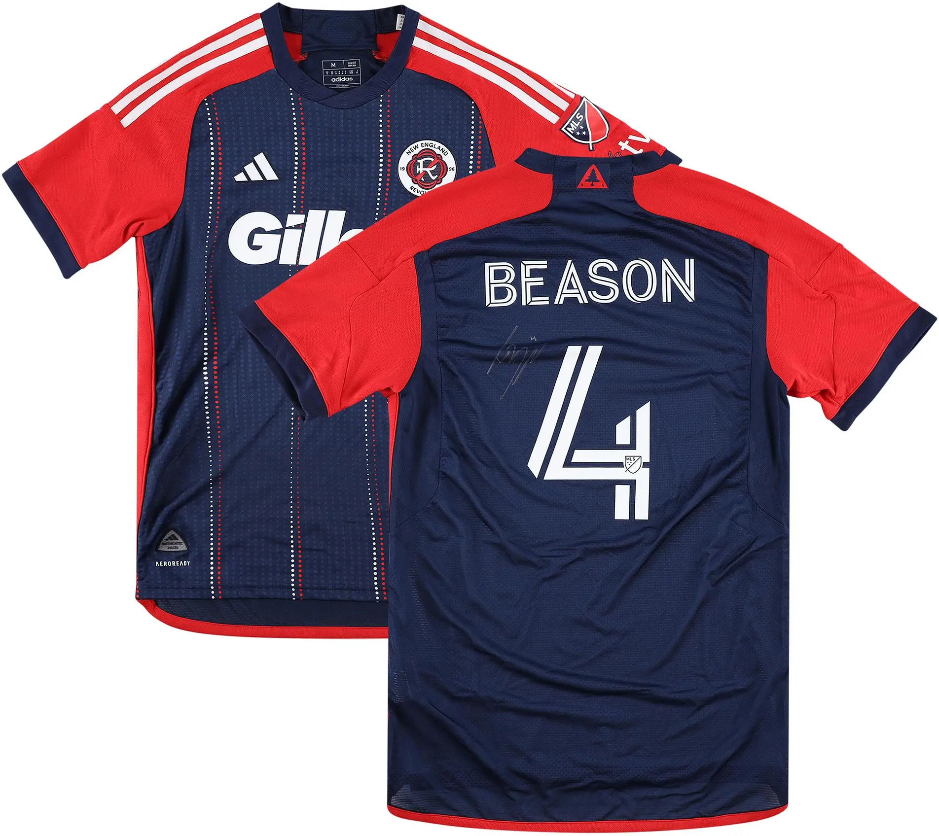 Tanner Beason New England Revolution Autographed Match-Used #4 Navy Jersey from the 2025 MLS Season - Size M - Fanatics Authentic Certified - Soccer Memorabilia