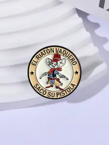 EL RATÓN VAQUERO SACÓ SU PISTOLA Enamel Pins Mexican Spanish Children's Songs Cartoon Cowboy Mouse with Gun Brooch Backpack Clothes Lapel Badge Jewelry Gift