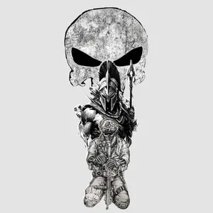 Spartan Warrior Tactical Soldier Sticker, Skull Warrior Vinyl Decal, Badass Military-Style Sticker for Laptops, Gun Cases, Water Bottles, Helmets