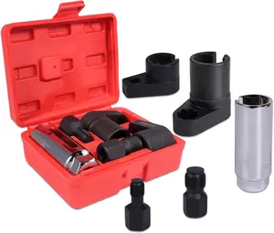 5-Piece Forged O2 Oxygen Sensor Socket & Thread Chaser Set – Automotive Tool for Sensor Removal