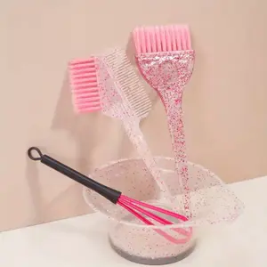 4 Piece Hair Styling And Highlight Dyeing Set Sparkling Hair Dyeing Comb Dyeing Brush Single Sided Soft Hair Pearl Dyeing Brush