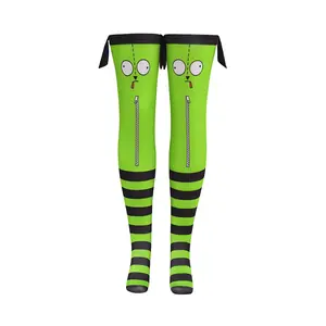 Gir Invader Cosplay Zim Socks Women Thigh High Socks Long Knee High Boot Stockings Leg Warmer Costumes Style
