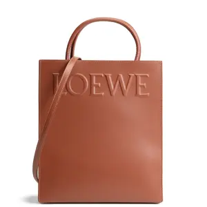 Pre-owned Loewe Calfskin Leather Tote Bags Standard A4 Tote Brown