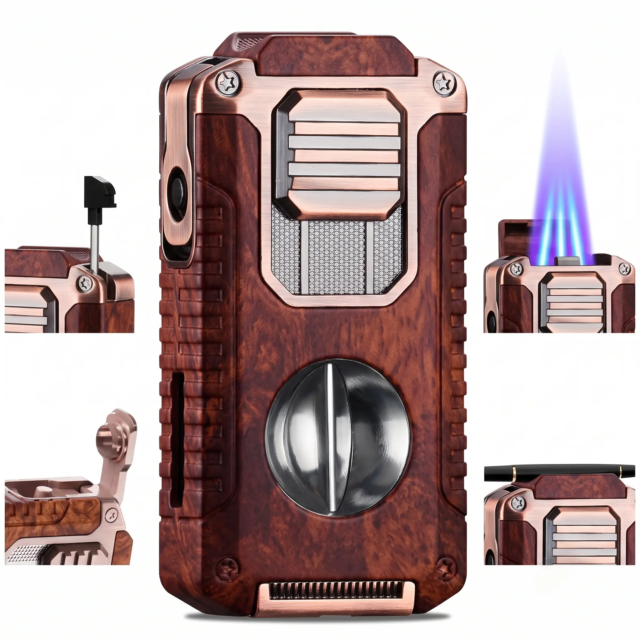Halloween gifts (Gas no included)Refillable Butane Torch Lighter, Windproof  Adjustable Flame, Multi Use for BBQ, Baking, Camping, Cooking, Candles, Premium Gift for Men Dad Husband Friend