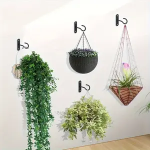 2pcs Hook ceiling hook balcony flower basket hook wall hook clothes hook Ceiling Hooks For Hanging Plants, Hanging Baskets Wall Mount Plant Hanger Hook Wall Hooks For Bird Feeders Lights, Lanterns Hanger Indoor & Outdoor Decoration Hooks