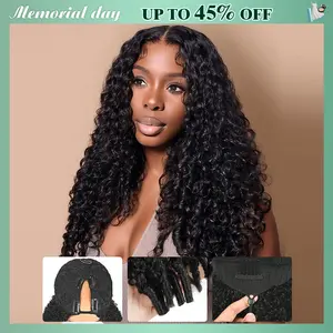 [250% Density] STERLY V Part Burmese Curly Human Hair Wig Kinky Straight Glueless Wigs for Black Women Upgrade U part Wig No Leave Out 12A Yaki Loose Body V Shape Clip in Half Wig No Glue No Sew Beginner Friendly Wig #Summervibes #tiktokshopmemorialday