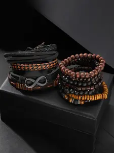 13 Pieces Coconut Shell Wooden Bead Stretch Bracelet Wristband Set, Bohemian Style, Matching Design for Sisters and Brothers, No Gift Box Included