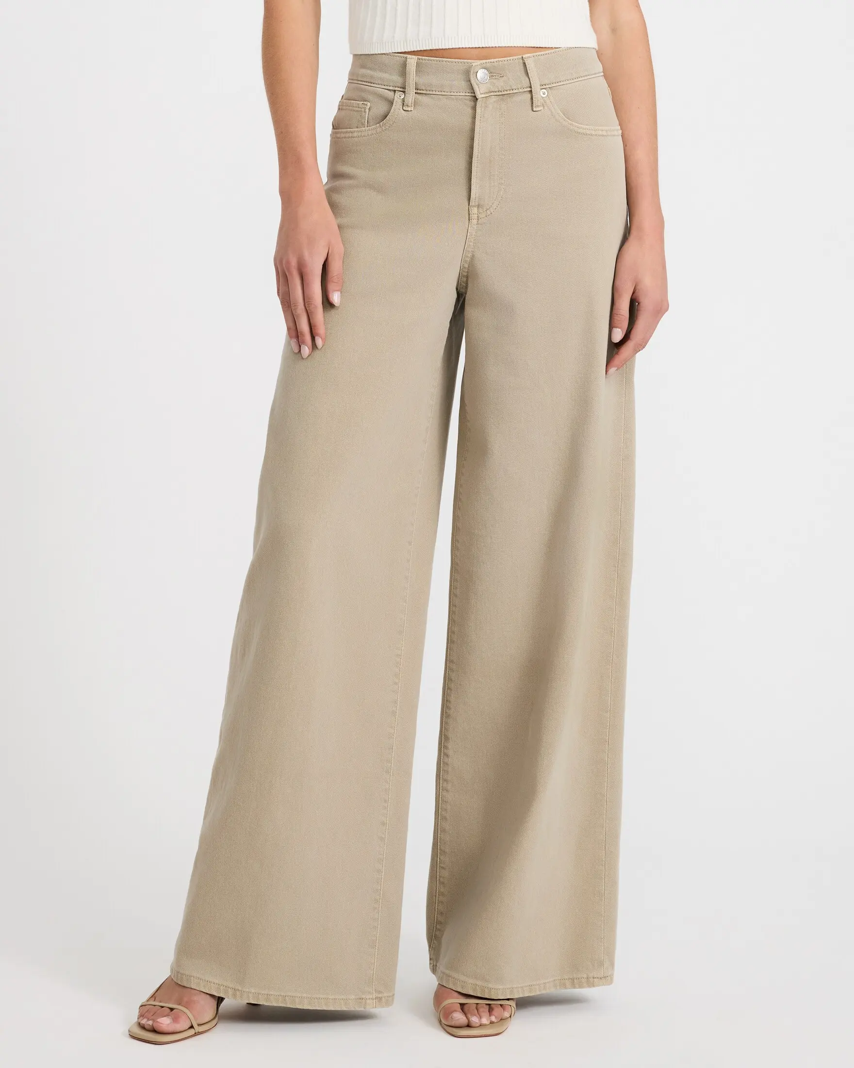 Express High Waisted Relaxed Wide Leg Khaki Jeans Express High Waisted Relaxed Wide Leg Khaki Jeans