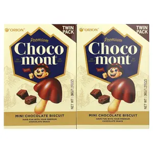 Orion Premium Choco Mont, Mini Chocolate Biscuit, 2 Packs, 1.27 oz (36 g) Each