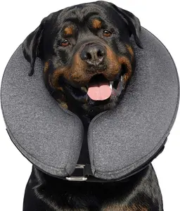 Inflatable Dog Neck Donut Collar Alternative after Surgery, Soft Protective Recovery Cone for Small Medium Large Dogs and Cats Puppies - Alternative E Collar (Gray, XL)