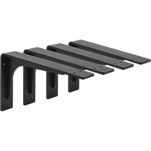 10"x 6"Shelf Bracket ,L Shelf Brackets,max Load 300lbs,  Alloy Metal Heavy Duty Shelf Bracket, high Strength Mounting Hardware Included, countertop Support,Corner Brace,Pack of 4.