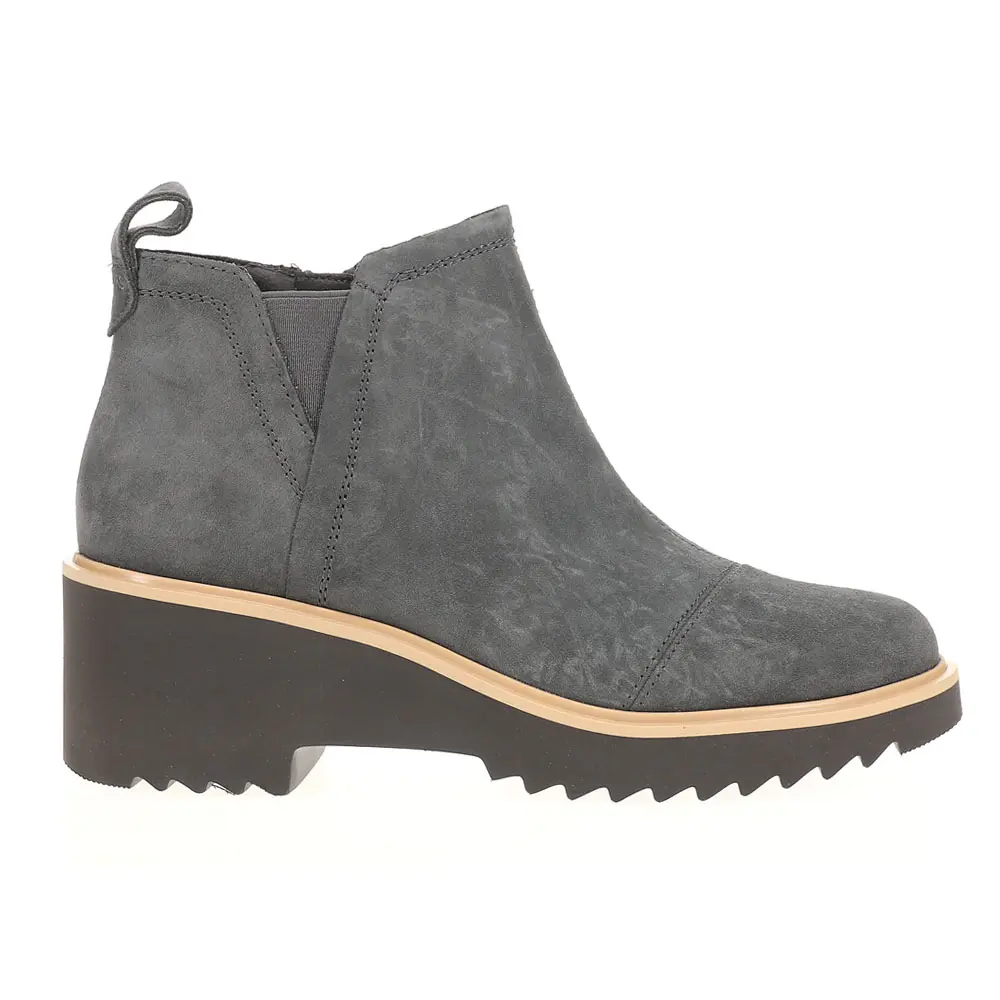 TOMS Womens Maude Zippered  Casual Boots Ankle Mid Heel 2-3" - Grey