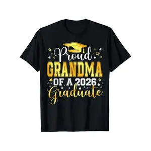 Proud Grandma Of A 2026 Graduate T-Shirt | Graduation Celebration, Crew Neck Vintage Style, Perfect for Adult Daily Activities Mother's Day Gifts
