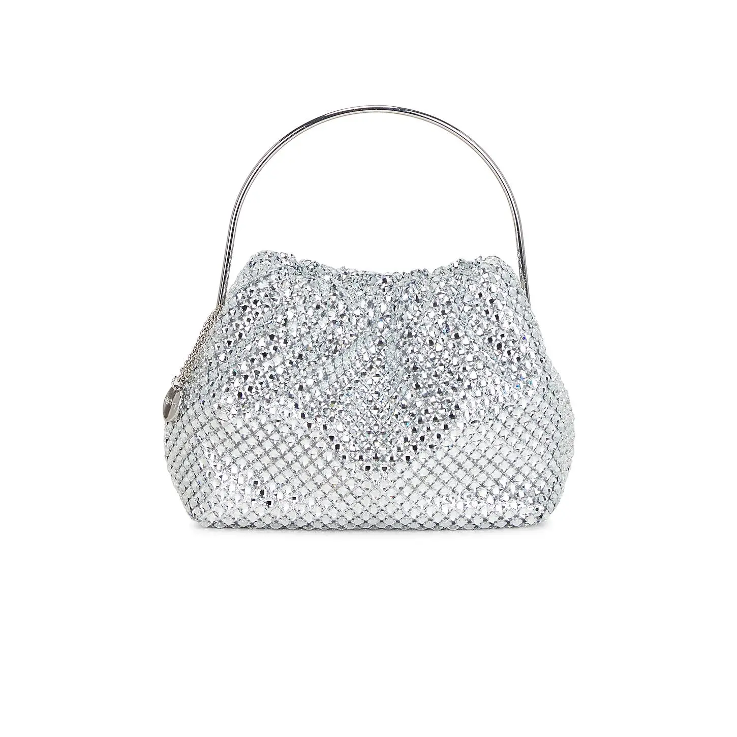 olga berg Whitney Crystal Top Handle Bag in Silver