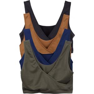 Caramel Cantina Nursing Bra Sleep Bralette Criss Cross Front Wide Straps Maternity