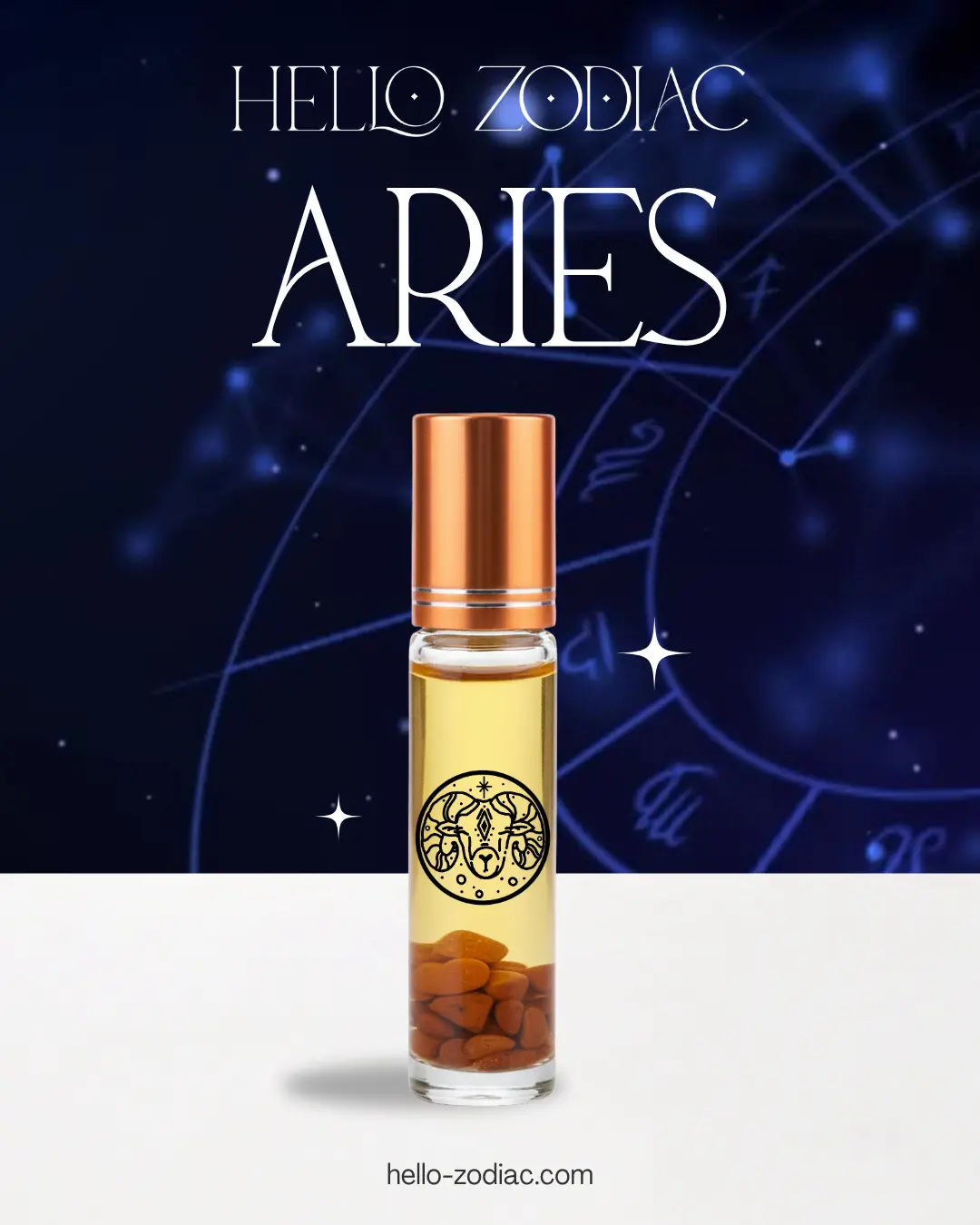 Hello Zodiac Aries Essential Oil Blend with Sandalwood Amber & Bergamot for Confidence Energy and Motivation