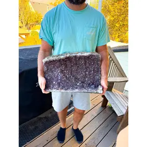 XL Amethyst Slab • 19” Natural Amethyst Crystal Plate • 35 lb Thick Geode Cluster for Home Decor, Energy Healing & Collector Display