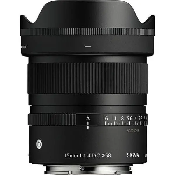 Sigma 15mm f/1.4 DC Contemporary Camera Lens, Compact Wide Angle Camera Lens for Photography, Portable