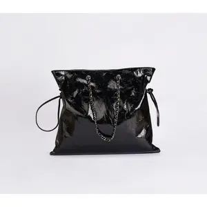 CKSO Retro High-End Women's Bag - Extra Large-Capacity Waxed Leather 15.6 inch Tote with Chain Strap, Roomy for Daily Essentials, Stylish for Commuting, Daily, Casual | Armpit/Shoulder Bag