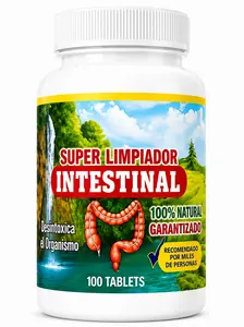 Super Limpiador Intestinal Cleanser & Detox Supplement - Natural Plant-Based Digestive Support, Gut Detoxifier, Edible Fiber, Digestive Enzymes & Probiotics, Lactose-Free Fitness Dietary Vitamin - 100 Tabs, Digestive Enzymes Probiotic