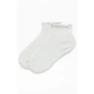 John Galt Women's Ribbed Ruffle Ankle Socks