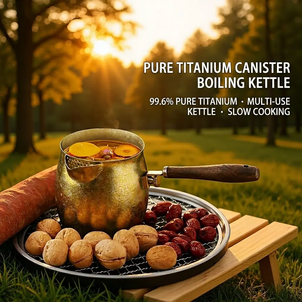 Pure Titanium Outdoor Tea Pot, Water Boiler, Filter Tea Strainer, Cantonese Chenpi Flower Tea Pot, Teapot for Tea Ceremony
