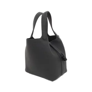 Pre-owned HERMÈS Calfskin Shoulder Bags Hermes Picotin Lock Monochrome PM Taurillon Clemence Tote Bag