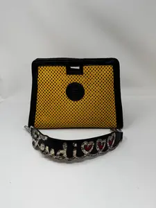 Pre-owned FENDI Leather Tote Bags Peekaboo defender handbag Yellow in B20 71