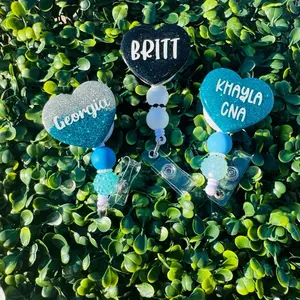 Custom Glitter Badge Reel Sets - Personalized Name Tags for Nurses and Medical Staff