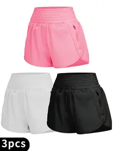 Women's Quick-Dry High Waist Lightweight Breathable Running Skort Workout Sport 2-in-1 Lined Athletic Skirt with Mesh Side Pockets Moisture Wicking