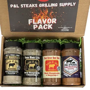 Flavor Bundle 4 pack Set - Spring Fever Bundle-West Texas Dry Marinade, Texas Black SPG, Red River Beef Rub, Cajun Blackening. - spices and seasonings