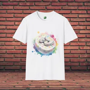 Ball Python Snake Shirt | Pastel Watercolor Snake Art | Graphic Tee | Reptile T-Shirt | Handmade Gift For Snake Lover | Banana Ball Python